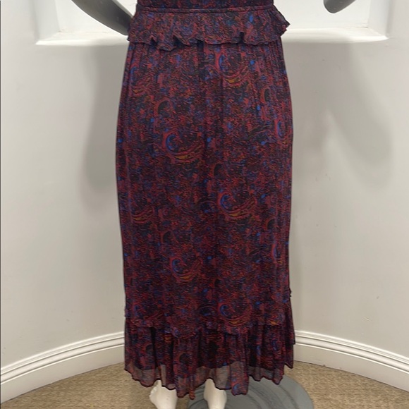 Cleobella Nicolette Midi Dress  Retrograde Paisley Purple Multi  Chiffon Size L - Picture 8 of 15